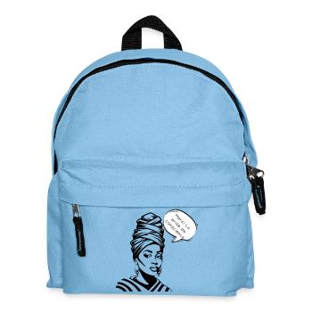 Bewusstheit und Dankbarkeit in der Silhouette - Kinder Rucksack - Hellblau - Vorne