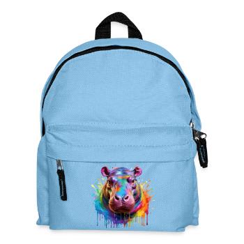 Colorful Hippo Color Explosion - Kids' Backpack - light blue - Front