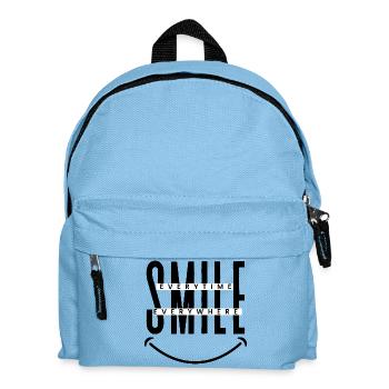 Smile Everytime, Everywhere  - Kinder Rucksack - Hellblau - Vorne