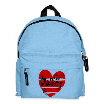 Musik Herz mit Noten - Kinder Rucksack - Hellblau - Vorne