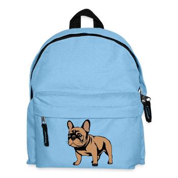 Chiens bouledogues français cadeau de Noël - Sac à dos Enfant - bleu clair - Devant