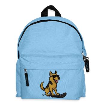 Snowboard Dog German Shepherd Winter Sports - Kids' Backpack - light blue - Front