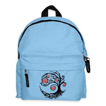 Stylized Black Tree and Red Roses - Kids' Backpack - light blue - Front