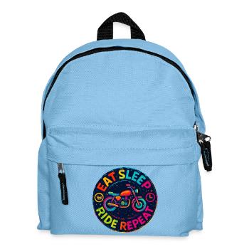 Eat, Sleep Ride Repeat – Motorrad – Biker - Kinder Rucksack - Hellblau - Vorne