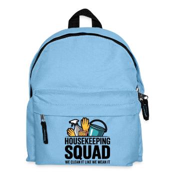 Lustiges Putzen Design - Kinder Rucksack - Hellblau - Vorne