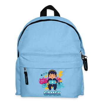 Gamer Kid with game pad and headphones - Kids' Backpack - light blue - Front