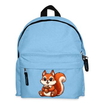 Niedliches Eichhörnchen Motiv mit Nuss  - Kinder Rucksack - Hellblau - Vorne