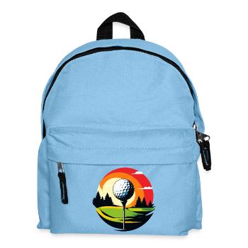 Golf Ball Golf Course Golf Tee Landscape Golf Motif - Kids' Backpack - light blue - Front