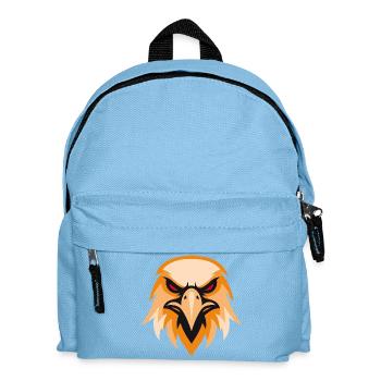 Wilder Adlerkopf in Orange - Kinder Rucksack - Hellblau - Vorne