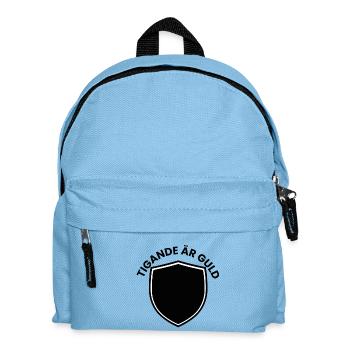 Shield emblem with curved text - Kids' Backpack - light blue - Front