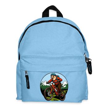 Murmeltiere Biker / Freeride Biking - Kinder Rucksack - Hellblau - Vorne