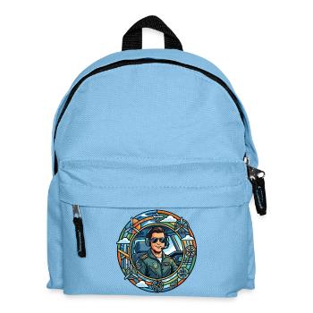 Comic Pilot in the Cockpit Sightseeing Flight - Kids' Backpack - light blue - Front