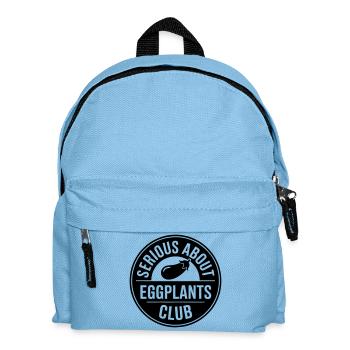 Aubergine lustiger Spruch - Serious about eggplant - Kinder Rucksack - Hellblau - Vorne