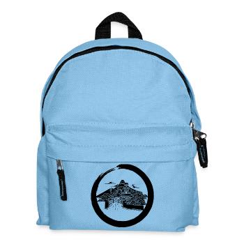 Black Japanese Landscape - Kids' Backpack - light blue - Front