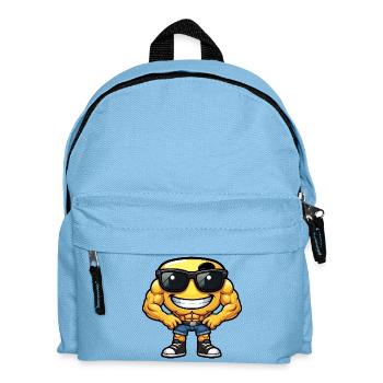 Shiny Muskel Hero emoticon - Kids' Backpack - light blue - Front
