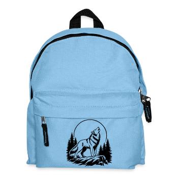 Loup à la pleine lune - Sac à dos Enfant - bleu clair - Devant