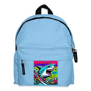 Shark - Kids' Backpack - light blue - Front