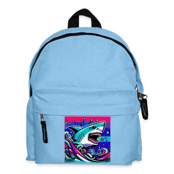 Shark - Kids' Backpack - light blue - Front