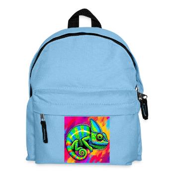 Chamäleon - Kinder Rucksack - Hellblau - Vorne
