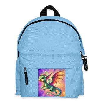 Drache - Kinder Rucksack - Hellblau - Vorne