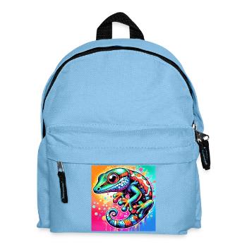 Gecko - Kinder Rucksack - Hellblau - Vorne