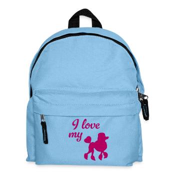 I love my poodle heart mistress master dog walk - Kids' Backpack - light blue - Front