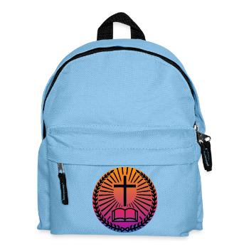 Cross and Bible Ray Emblem - Kids' Backpack - light blue - Front