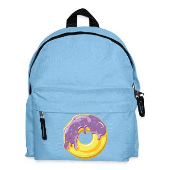 Donut mit violettem Guss und bunten Streuseln - Kinder Rucksack - Hellblau - Vorne