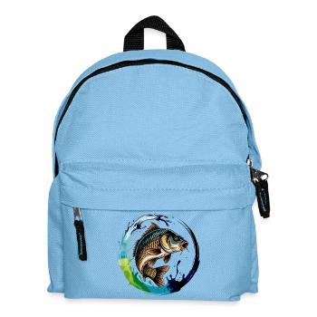 Springender Karpf - Kinder Rucksack - Hellblau - Vorne