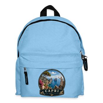 Urlaub auf Capri Italien Mittelmeer Urlaubsziel - Kinder Rucksack - Hellblau - Vorne
