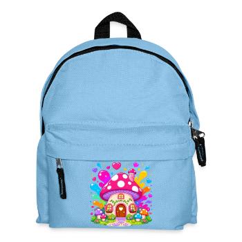 Colorful Mushroom House Magic - Kids' Backpack - light blue - Front