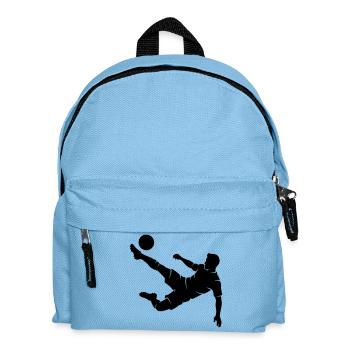 Fussballer Fallrückzieher Silhouette - Kinder Rucksack - Hellblau - Vorne