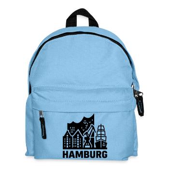 Hamburg Hansestadt Speicherstadt Hafen  - Kinder Rucksack - Hellblau - Vorne