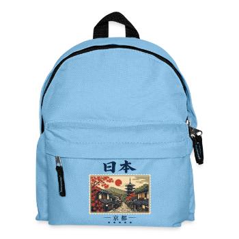 Japan Kyoto Vintage Reisemarke - Kinder Rucksack - Hellblau - Vorne