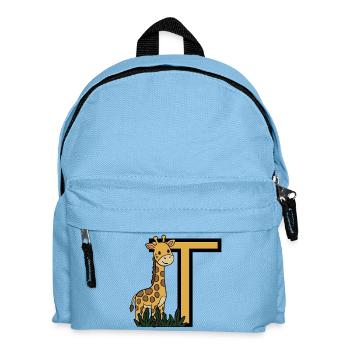 Giraffe and T Alphabet Design - Kids' Backpack - light blue - Front