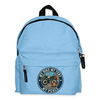 Mein Fahrrad Mein Zelt Mein Frieden Bikepacking - Kinder Rucksack - Hellblau - Vorne
