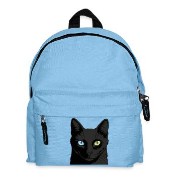 Zweifarbige Katze mit Heterochromie - Kinder Rucksack - Hellblau - Vorne