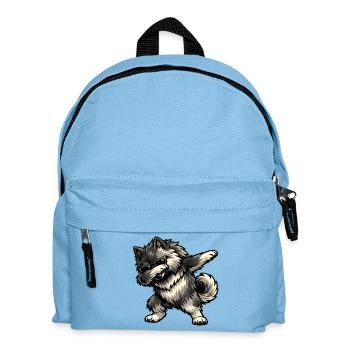 Dabbing Keeshond in comic book style - Kids' Backpack - light blue - Front