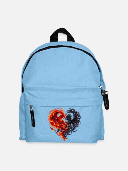 Flame & Diamond - Phönixherz - Kinder Rucksack - Hellblau