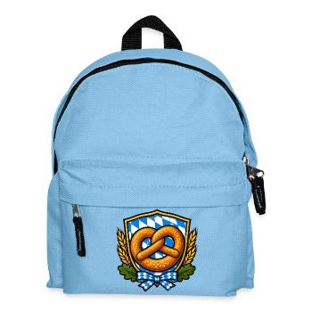Bavarian Pretzel Crest Emblem - Kinder Rucksack - Hellblau - Vorne