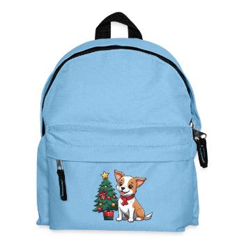 Cute dog celebrating Christmas. - Kids' Backpack - light blue - Front