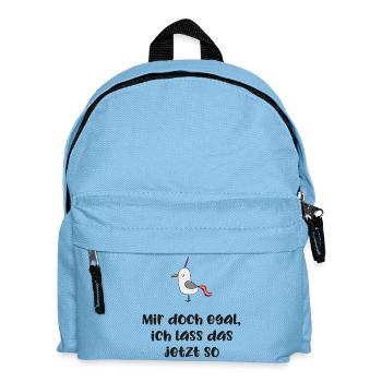 lustiger Spruch - Kinder Rucksack - Hellblau - Vorne