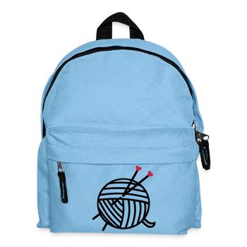 laine laine motif boule avec des cadeaux Coeur de tricot - Sac à dos Enfant - bleu clair - Devant