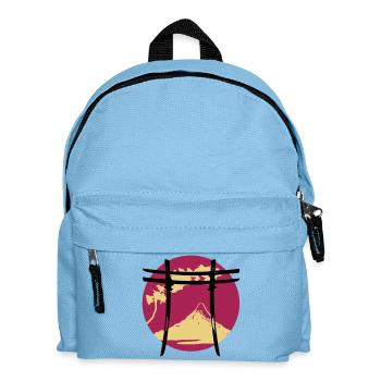 Japanischer Bogen Torii - Kinder Rucksack - Hellblau - Vorne