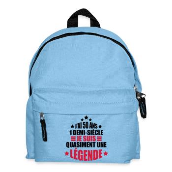 J'ai 50 ans 1 demi-siècle quasiment une légende - Sac à dos Enfant - bleu clair - Devant