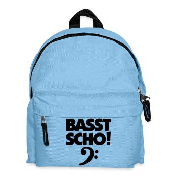 BASST SCHO! Bass Design für Bassisten - Kinder Rucksack - Hellblau - Vorne