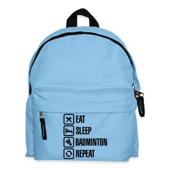 Eat Sleep Badminton Repeat - Kinder Rucksack - Hellblau - Vorne