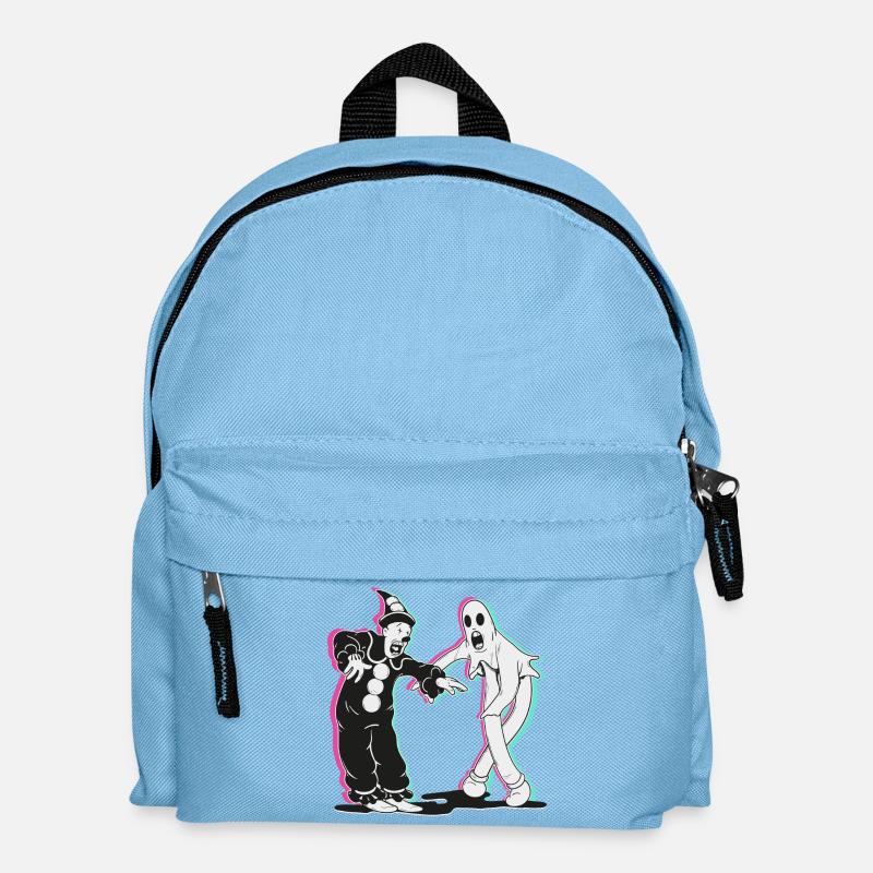 ghost and clown dancing - Kids' Backpack - light blue