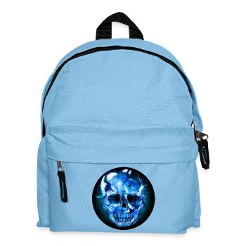 geheimnisvoller gläserner Schädel im Glas Look - Kinder Rucksack - Hellblau - Vorne
