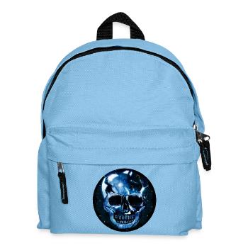 dark skull in glass crystal look - Kids' Backpack - light blue - Front